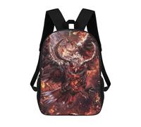 sinyumoney Kids 17inch Backpacks Demonic Owl From Hell Backpack 3D Printed School Bag Fashion Bag Travel Backpacks School Bags for in School Or Travel