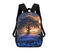 sinyumoney Kids 17inch Backpacks Enchanted Forest Sunset-2 Backpack 3D Printed School Bag Fashion Bag Travel Backpacks School Bags for in School Or Travel