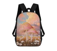 sinyumoney Kids 17inch Backpacks Enchanted Mushroom Field Sunset -1 Backpack 3D Printed School Bag Fashion Bag Travel Backpacks School Bags for in School Or Travel