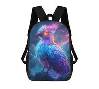 sinyumoney Kids 17inch Backpacks Fantasy Neon Bird Artwork Backpack 3D Printed School Bag Fashion Bag Travel Backpacks School Bags for in School Or Travel