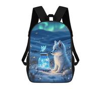 sinyumoney Kids 17inch Backpacks FOX And Firefly Jar Backpack 3D Printed School Bag Fashion Bag Travel Backpacks School Bags for in School Or Travel