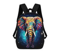 sinyumoney Kids 17inch Backpacks Geometric Elephant Backpack 3D Printed School Bag Fashion Bag Travel Backpacks School Bags for in School Or Travel