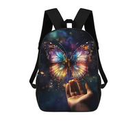sinyumoney Kids 17inch Backpacks Glowing Butterfly Magic Backpack 3D Printed School Bag Fashion Bag Travel Backpacks School Bags for in School Or Travel