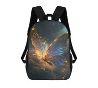 sinyumoney Kids 17inch Backpacks Glowing Butterfly Wallpaper Backpack 3D Printed School Bag Fashion Bag Travel Backpacks School Bags for in School Or Travel