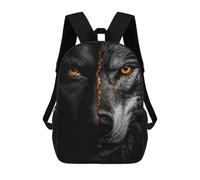 sinyumoney Kids 17inch Backpacks Half Wolf Half Human Backpack 3D Printed School Bag Fashion Bag Travel Backpacks School Bags for in School Or Travel