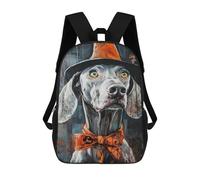 sinyumoney Kids 17inch Backpacks Halloween Dog Witch Hat Art Print-1 Backpack 3D Printed School Bag Fashion Bag Travel Backpacks School Bags for in School Or Travel
