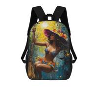 sinyumoney Kids 17inch Backpacks Halloween Witch Art Print Backpack 3D Printed School Bag Fashion Bag Travel Backpacks School Bags for in School Or Travel