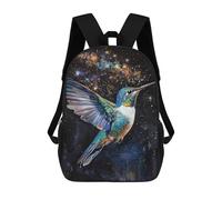 sinyumoney Kids 17inch Backpacks Hummingbird in Space Backpack 3D Printed School Bag Fashion Bag Travel Backpacks School Bags for in School Or Travel