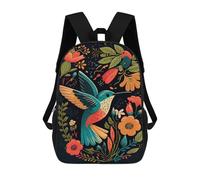 sinyumoney Kids 17inch Backpacks Hummingbird Kid Bird Backpack 3D Printed School Bag Fashion Bag Travel Backpacks School Bags for in School Or Travel