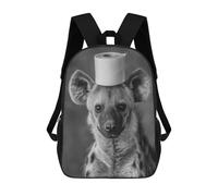 sinyumoney Kids 17inch Backpacks Hyena with Toilet Paper Roll on Head Backpack 3D Printed School Bag Fashion Bag Travel Backpacks School Bags for in School Or Travel