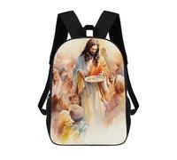 sinyumoney Kids 17inch Backpacks Jesus Feeding The Poor Backpack 3D Printed School Bag Fashion Bag Travel Backpacks School Bags for in School Or Travel