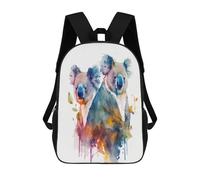 sinyumoney Kids 17inch Backpacks Koala Bear Watercolor Art Backpack 3D Printed School Bag Fashion Bag Travel Backpacks School Bags for in School Or Travel
