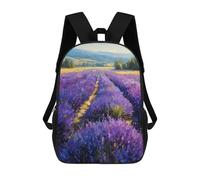 sinyumoney Kids 17inch Backpacks Lavender Field Painting Artwork Backpack 3D Printed School Bag Fashion Bag Travel Backpacks School Bags for in School Or Travel