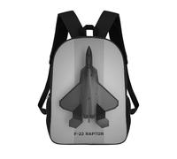 sinyumoney Kids 17inch Backpacks Lockheed Martin F22 Rapto Backpack 3D Printed School Bag Fashion Bag Travel Backpacks School Bags for in School Or Travel