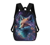sinyumoney Kids 17inch Backpacks Magical Fox Fantasy Artwork Backpack 3D Printed School Bag Fashion Bag Travel Backpacks School Bags for in School Or Travel