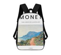 sinyumoney Kids 17inch Backpacks Monet Landscape Backpack 3D Printed School Bag Fashion Bag Travel Backpacks School Bags for in School Or Travel
