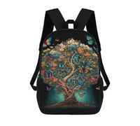 sinyumoney Kids 17inch Backpacks Nature's Symphony Flowers & Butterflies Backpack 3D Printed School Bag Fashion Bag Travel Backpacks School Bags for in School Or Travel