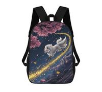 sinyumoney Kids 17inch Backpacks Nine-tailed Fox in Starry Night Backpack 3D Printed School Bag Fashion Bag Travel Backpacks School Bags for in School Or Travel