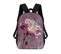 sinyumoney Kids 17inch Backpacks Pink Flower on Marble Background Backpack 3D Printed School Bag Fashion Bag Travel Backpacks School Bags for in School Or Travel
