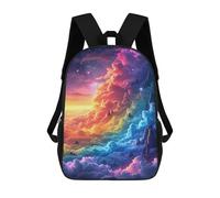 sinyumoney Kids 17inch Backpacks Rainbow Clouds in Space -1 Backpack 3D Printed School Bag Fashion Bag Travel Backpacks School Bags for in School Or Travel