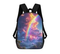 sinyumoney Kids 17inch Backpacks Rainbow Clouds Sky Scene Backpack 3D Printed School Bag Fashion Bag Travel Backpacks School Bags for in School Or Travel