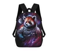 sinyumoney Kids 17inch Backpacks Red Panda Astronaut Space Art Print Backpack 3D Printed School Bag Fashion Bag Travel Backpacks School Bags for in School Or Travel