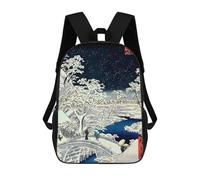 sinyumoney Kids 17inch Backpacks Snow Drum Bridge Backpack 3D Printed School Bag Fashion Bag Travel Backpacks School Bags for in School Or Travel