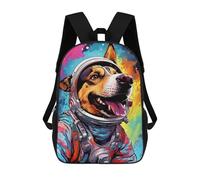 sinyumoney Kids 17inch Backpacks Space Dog Adventure-4 Backpack 3D Printed School Bag Fashion Bag Travel Backpacks School Bags for in School Or Travel