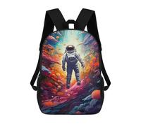 sinyumoney Kids 17inch Backpacks Space Explorer Astronaut in Alien Landscape Backpack 3D Printed School Bag Fashion Bag Travel Backpacks School Bags for in School Or Travel