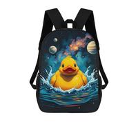 sinyumoney Kids 17inch Backpacks Space Rubber Duck Backpack 3D Printed School Bag Fashion Bag Travel Backpacks School Bags for in School Or Travel