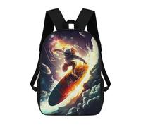 sinyumoney Kids 17inch Backpacks Space Surfing Adventure Backpack 3D Printed School Bag Fashion Bag Travel Backpacks School Bags for in School Or Travel