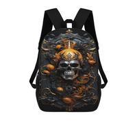 sinyumoney Kids 17inch Backpacks Spooky Skull Artwork Backpack 3D Printed School Bag Fashion Bag Travel Backpacks School Bags for in School Or Travel