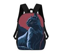 sinyumoney Kids 17inch Backpacks Stylized Black Cat Illustration Backpack 3D Printed School Bag Fashion Bag Travel Backpacks School Bags for in School Or Travel