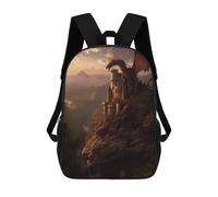 sinyumoney Kids 17inch Backpacks Sunset over Dragons Keep Backpack 3D Printed School Bag Fashion Bag Travel Backpacks School Bags for in School Or Travel