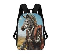 sinyumoney Kids 17inch Backpacks Travel Guide Zebra Backpack 3D Printed School Bag Fashion Bag Travel Backpacks School Bags for in School Or Travel