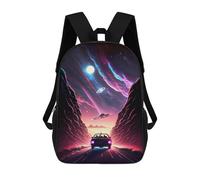 sinyumoney Kids 17inch Backpacks UFO Encounter Backpack 3D Printed School Bag Fashion Bag Travel Backpacks School Bags for in School Or Travel