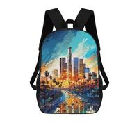 sinyumoney Kids 17inch Backpacks Urban Sunset Cityscape Backpack 3D Printed School Bag Fashion Bag Travel Backpacks School Bags for in School Or Travel
