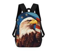 sinyumoney Kids 17inch Backpacks USA Retro Eagle Pixel Art Backpack 3D Printed School Bag Fashion Bag Travel Backpacks School Bags for in School Or Travel