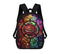 sinyumoney Kids 17inch Backpacks Valentines Rose Backpack 3D Printed School Bag Fashion Bag Travel Backpacks School Bags for in School Or Travel
