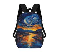 sinyumoney Kids 17inch Backpacks Van Goghs Dream Backpack 3D Printed School Bag Fashion Bag Travel Backpacks School Bags for in School Or Travel