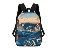 sinyumoney Kids 17inch Backpacks Whirlpool Awa Province Backpack 3D Printed School Bag Fashion Bag Travel Backpacks School Bags for in School Or Travel