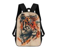 sinyumoney Kids 17inch Backpacks Wild Tiger Art Print -1 Backpack 3D Printed School Bag Fashion Bag Travel Backpacks School Bags for in School Or Travel