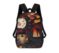 sinyumoney Kids 17inch School Backpack 3D Printed Abstract Moonlight Backpack Rucksack Sports Backpacks For Boys And Girls Fashion Knapsack