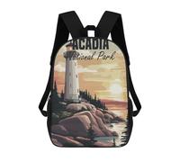 sinyumoney Kids 17inch School Backpack 3D Printed Acadia National Park Backpack Rucksack Sports Backpacks For Boys And Girls Fashion Knapsack