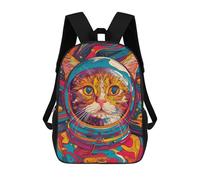 sinyumoney Kids 17inch School Backpack 3D Printed Astronaut Space Animal Cat Backpack Rucksack Sports Backpacks For Boys And Girls Fashion Knapsack