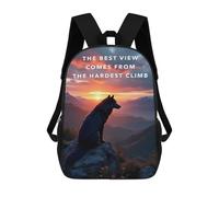 sinyumoney Kids 17inch School Backpack 3D Printed Best View Motivation Wolf at Sunset Backpack Rucksack Sports Backpacks For Boys And Girls Fashion Knapsack