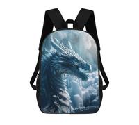 sinyumoney Kids 17inch School Backpack 3D Printed Blue Ice Dragon Backpack Rucksack Sports Backpacks For Boys And Girls Fashion Knapsack