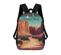 sinyumoney Kids 17inch School Backpack 3D Printed Capitol Reef National Park Backpack Rucksack Sports Backpacks For Boys And Girls Fashion Knapsack