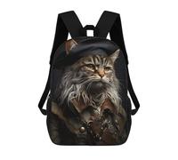 sinyumoney Kids 17inch School Backpack 3D Printed Cat Pirate Portrait Backpack Rucksack Sports Backpacks For Boys And Girls Fashion Knapsack
