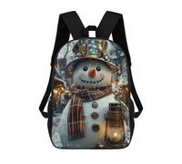 sinyumoney Kids 17inch School Backpack 3D Printed Charming Snowman with Lantern Backpack Rucksack Sports Backpacks For Boys And Girls Fashion Knapsack
